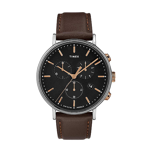 Fairfield chronograph 41mm top leather strap watch